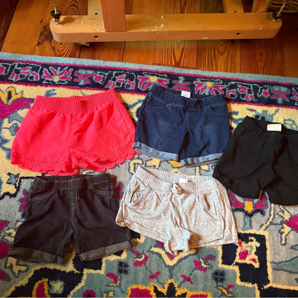 Gymboree Cat Jack 5 6 Girls' Shorts Bundle Hot Pink Navy Black summer set denim